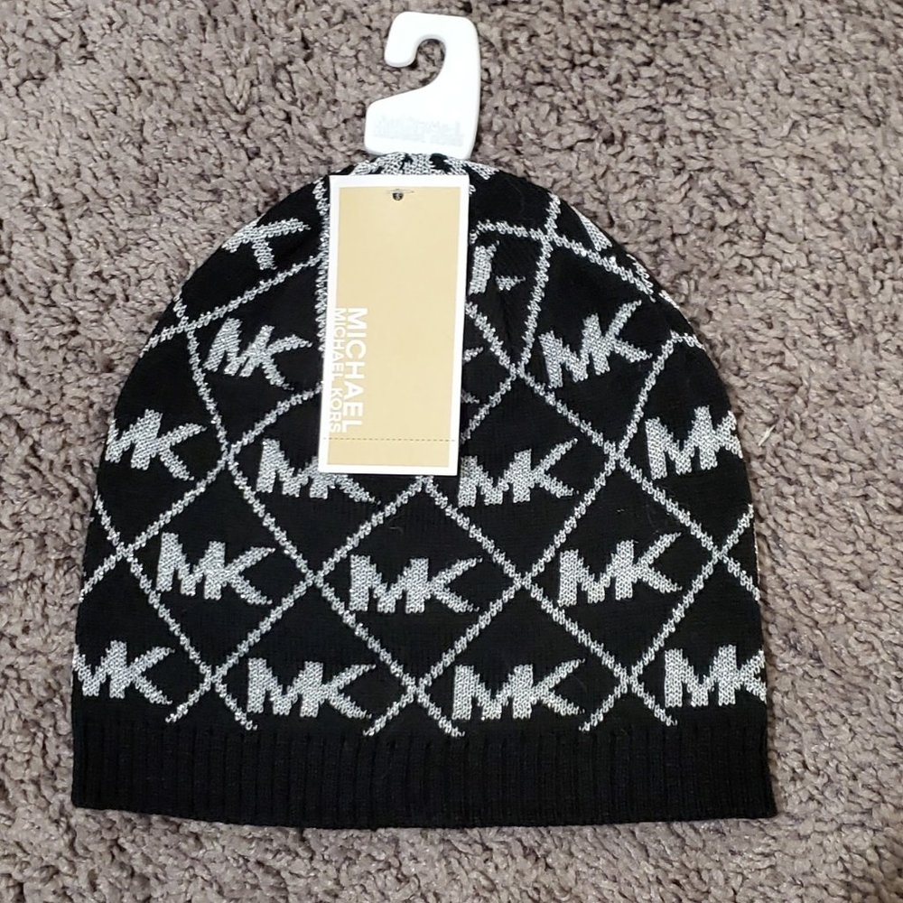 Michael Kors Black & White Metallic Hat